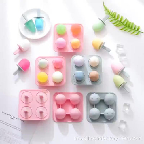 Acuan lollipop ais krim bulat dengan tongkat kayu